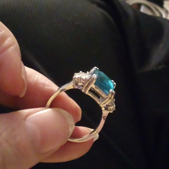 NWOT - Moissanite Aquamarine Gorgeous Rings for Women - Size 9 1/2 - Picture 4 of 10